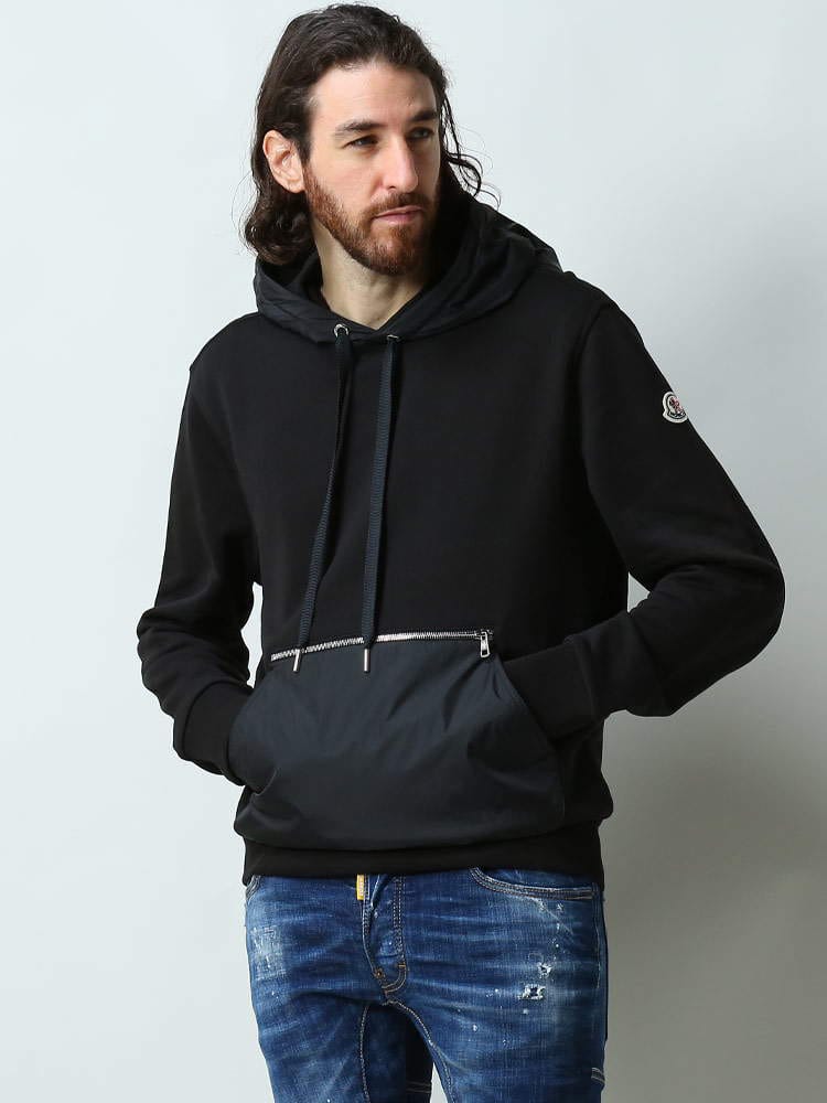 モンクレール メンズ パーカー MONCLER ブランド トップス 長袖 スウェット ワッペン ナイロン ジッパー付 ポケット フード プルオーバー H20918G00004809KR MC8G00004809KR
