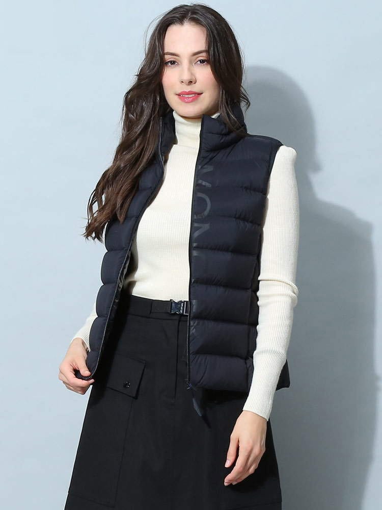 モンクレール レディース ダウン ベスト MONCLER ブランド ダウンベスト ダウンジレ アウター ジレ フード 収納式フード ロゴ  Cenis 軽量 インナーダウン ライトダウン ホワイト ブラック スニ MCLCENIS2