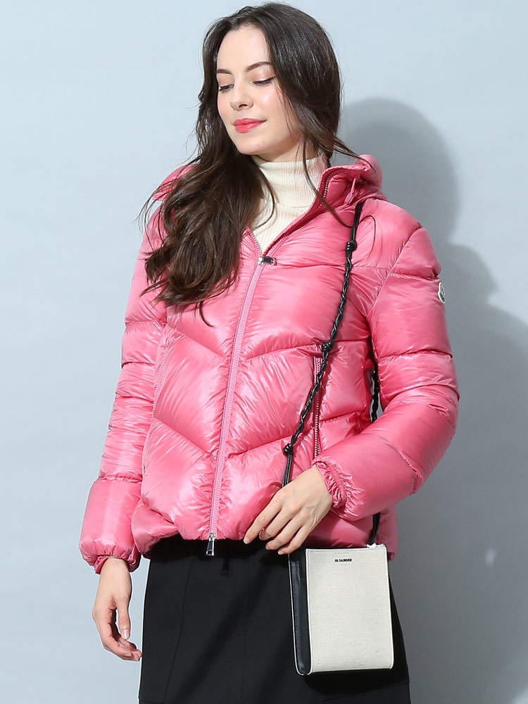 モンクレール レディース ダウン MONCLER ブランド ダウンジャケット ショートダウン アウター ジャケット ブルゾン フード フルジップ ショート Chambon レギュラーフィット 黒 ブラック ピンク シャンボン MCLCHAMBON2