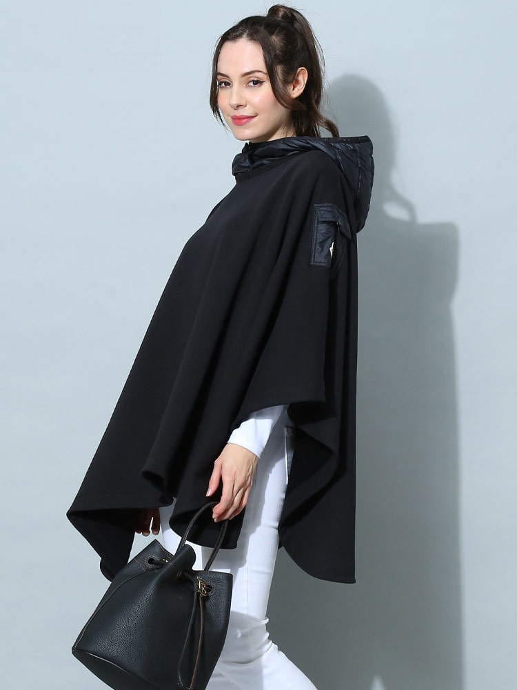 モンクレール レディース ポンチョ MONCLER ブランド アウター ケープ フード ポケット付き フード 裏起毛 MCL3G00008809EL