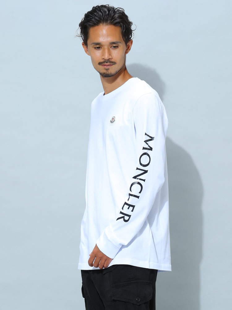 モンクレール メンズ Tシャツ 長袖 MONCLER ブランド ロンT トップス ロゴ プリント クルーネック MC8D000088390T