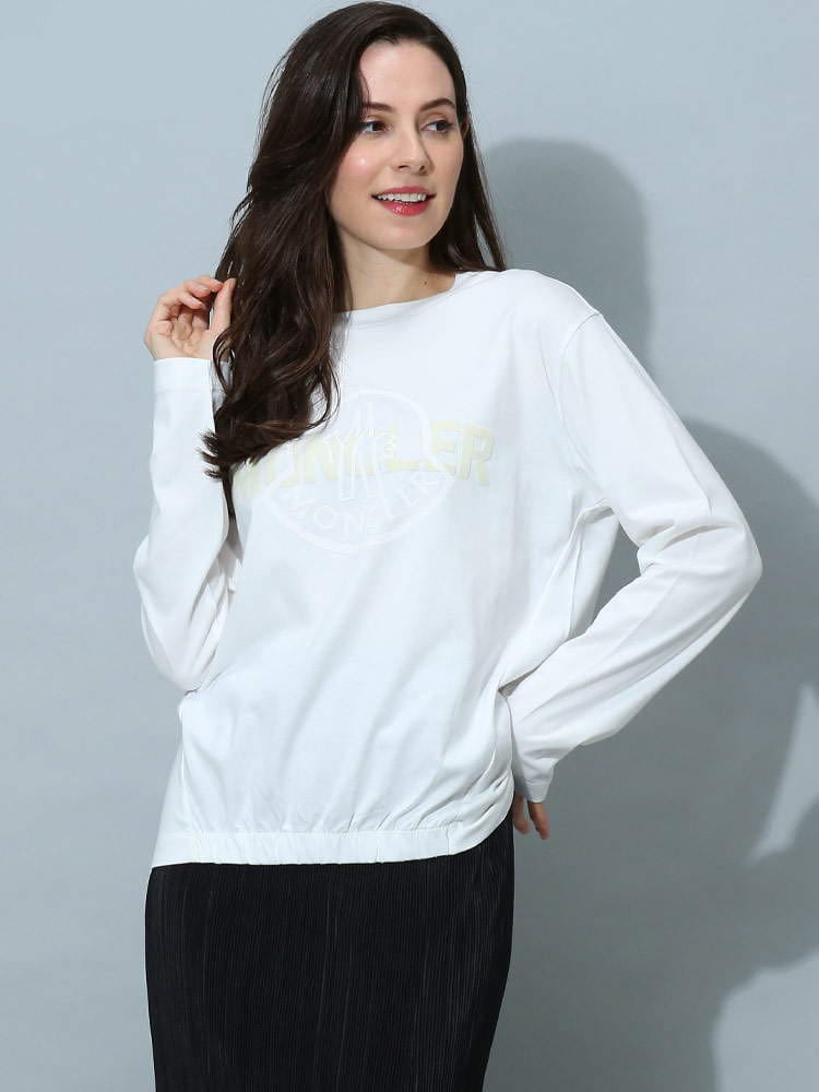 モンクレール レディース Tシャツ 長袖 MONCLER ブランド ロンT トップス ロゴ プリント ルーズフィット MCL8D00005829HP