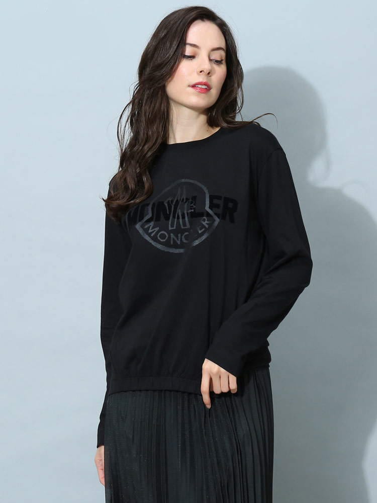 モンクレール レディース Tシャツ 長袖 MONCLER ブランド ロンT トップス ロゴ プリント ルーズフィット MCL8D00005829HP