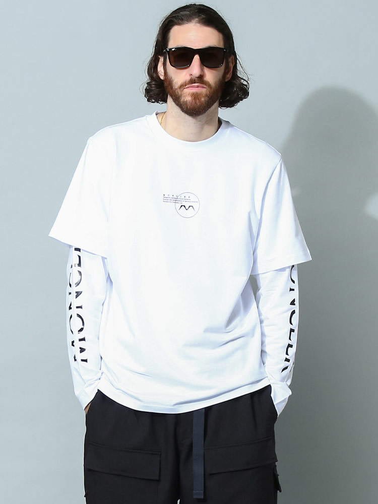 MONCLER (モンクレール) ロゴプリント フェイクレイヤード 長袖 T 