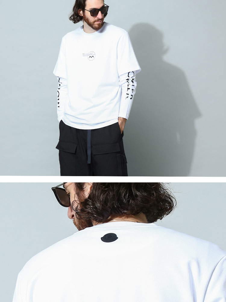 MONCLER (モンクレール) ロゴプリント フェイクレイヤード 長袖 T 