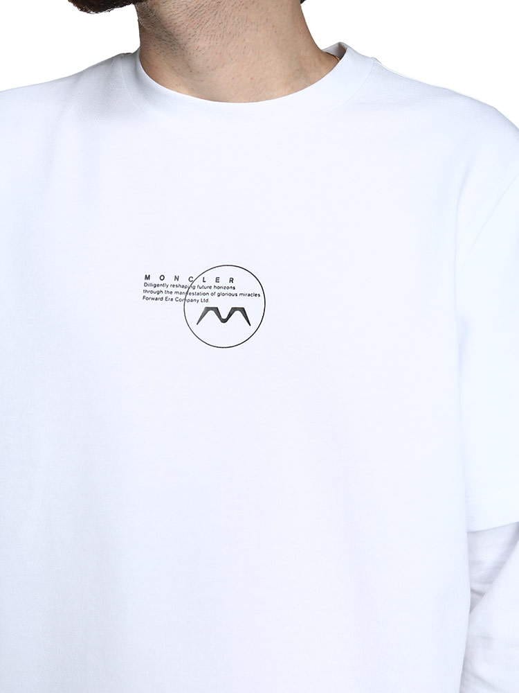 MONCLER (モンクレール) ロゴプリント フェイクレイヤード 長袖 T 
