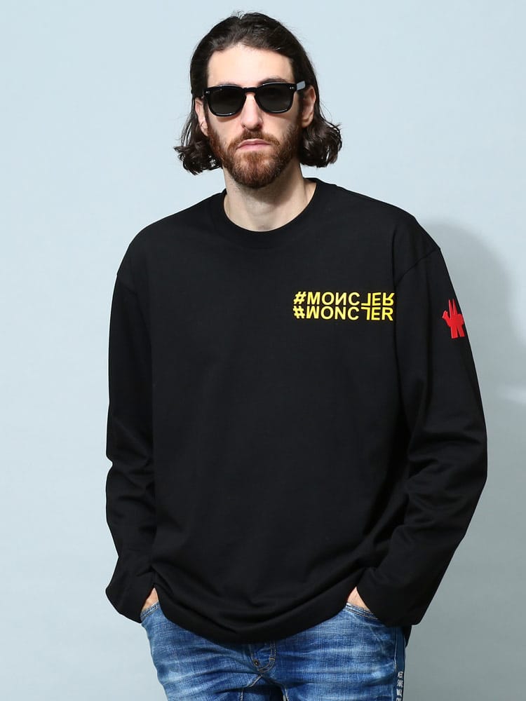 モンクレール グルノーブル メンズ Tシャツ 長袖 MONCLER GRENOBLE ブランド ロンT トップス ロゴ プリント 大きいサイズ MCGN8D000048390