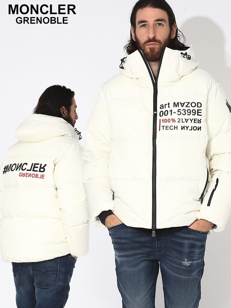 MONCLER (モンクレール) プリント フード フルジップ ダウンジャケット 