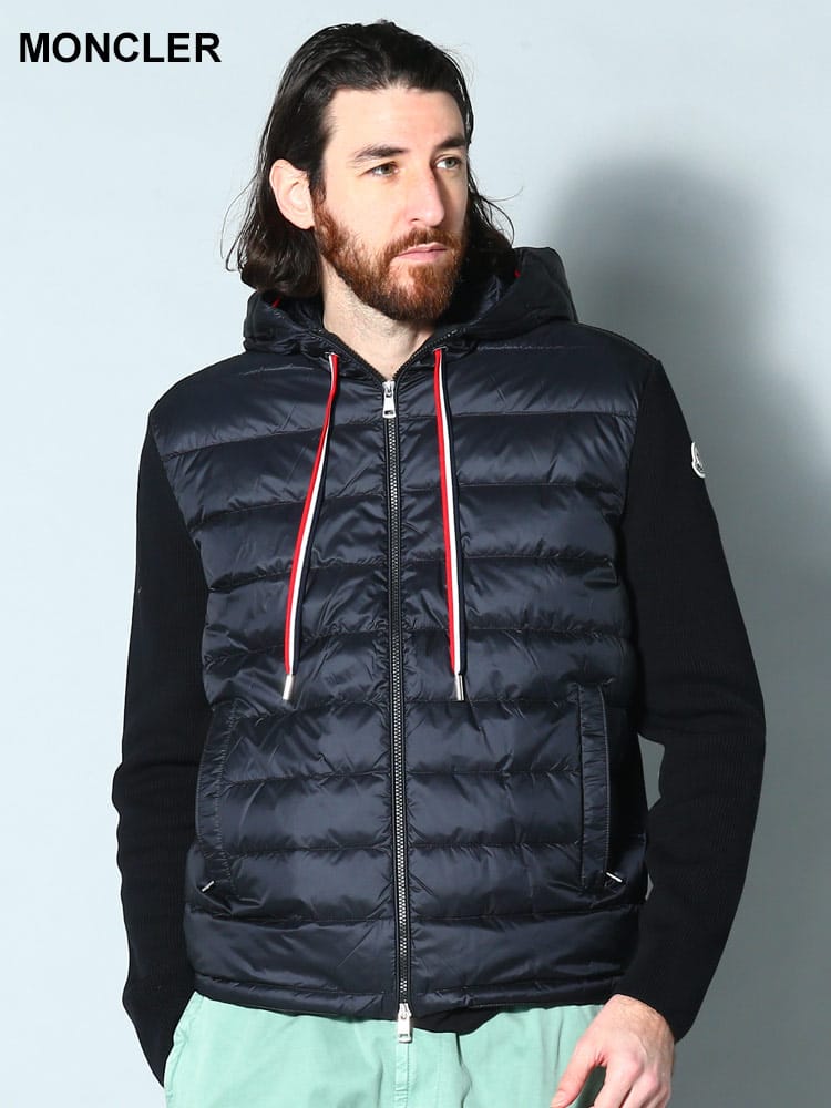MONCLER (モンクレール) フロントダウン フルジップ ニットパーカー 
