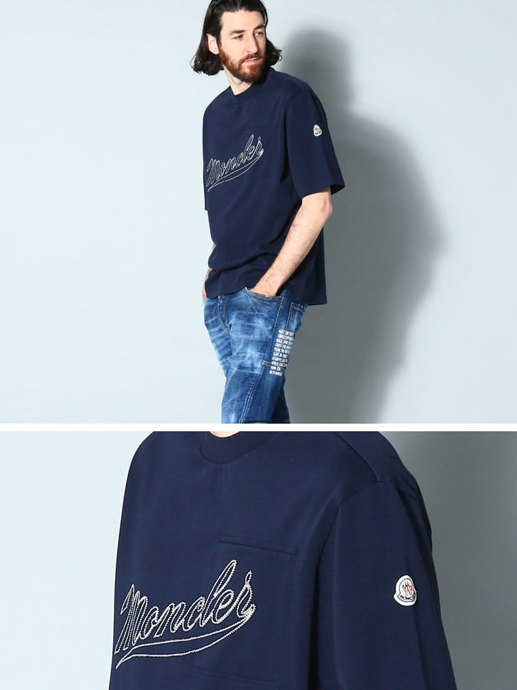 MONCLER (モンクレール) レタリングロゴ ポケット クルーネック 半袖 T 