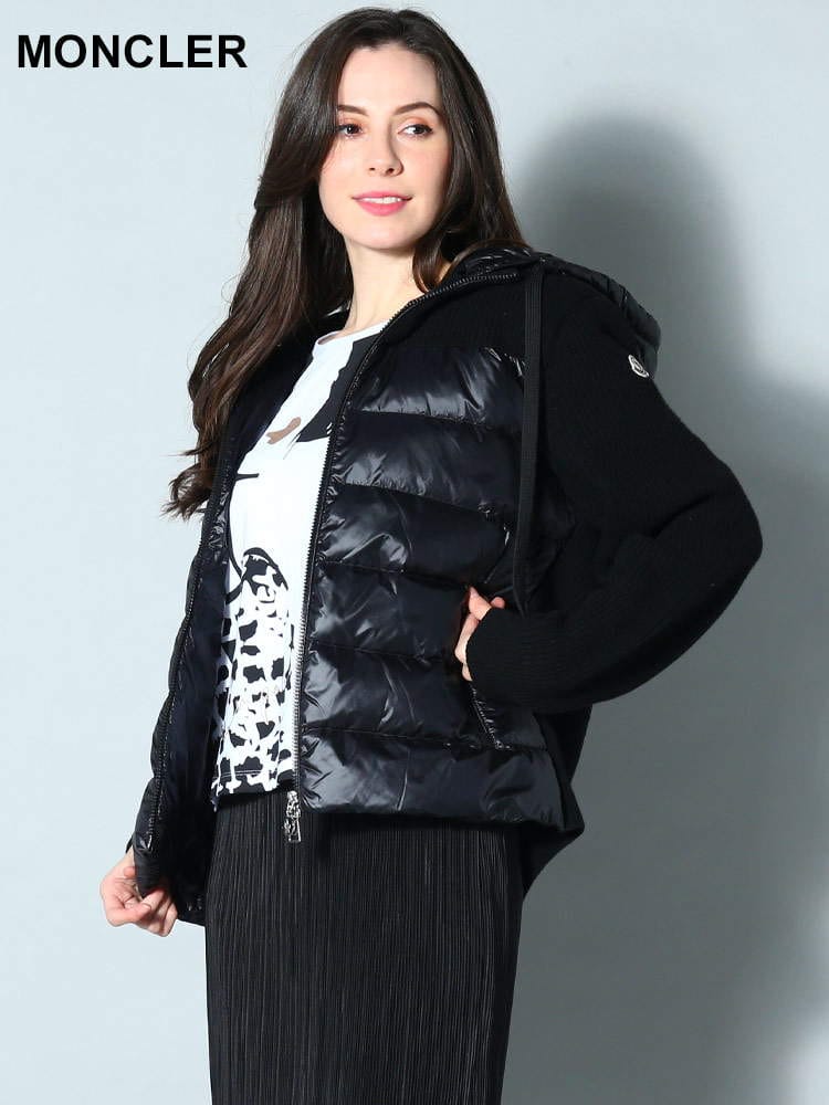 MONCLER (モンクレール) フロントダウン フード着脱 フルジップ ニット 