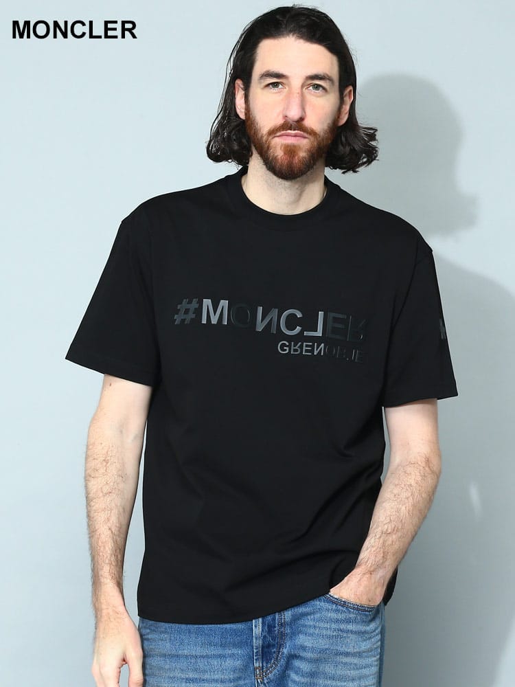 Moncler Grenoble (モンクレール グルノーブル) リバースロゴ クルーネック 半袖 Tシャツ メンズ ブランド MCGN8C000058392