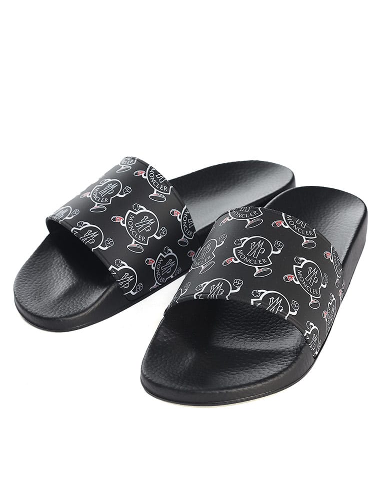 MONCLER (モンクレール) ロゴ総柄 スライドサンダル Basile MC4C00040M3127 メンズ ブランド
