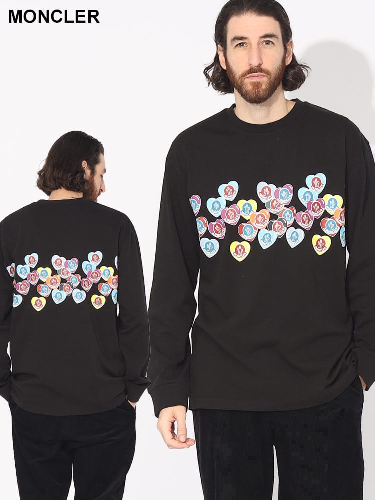 MONCLER (モンクレール) ハートロゴ クルーネック 長袖 Tシャツ MC8D0001183927 ブランド メンズ 男性 トップス