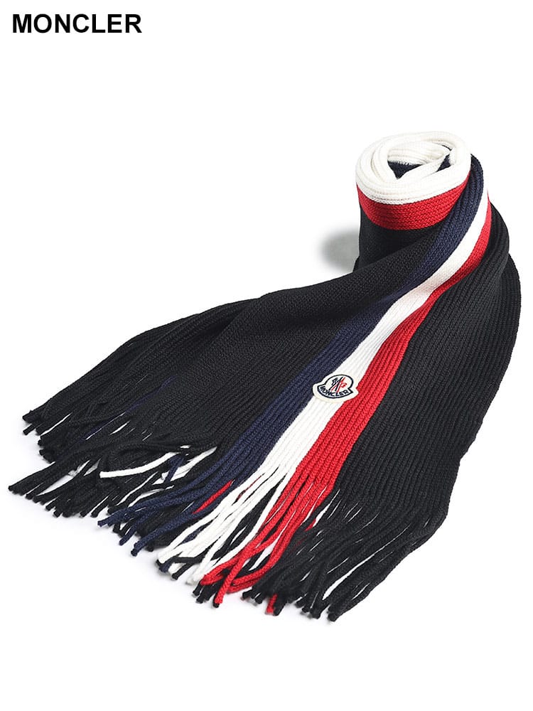MONCLER (モンクレール) トリコロール リブ マフラー MC3C00015A9575 ブランド メンズ 男性 ストール