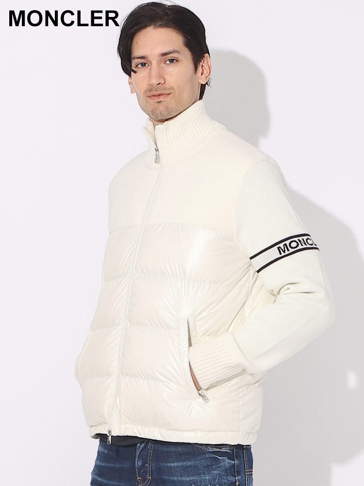 MONCLER (モンクレール) 切り替え フルジップ ニット ダウンジャケット MC9B00016M1121 ブランド メンズ 男性 アウター