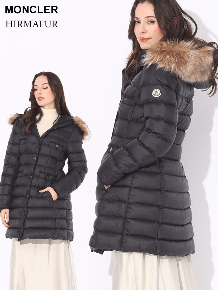 MONCLER (モンクレール) ファーフード フルジップ ダウンコート ダウンジャケット MCLHIRMAFUR3 ブランド レディース アウター