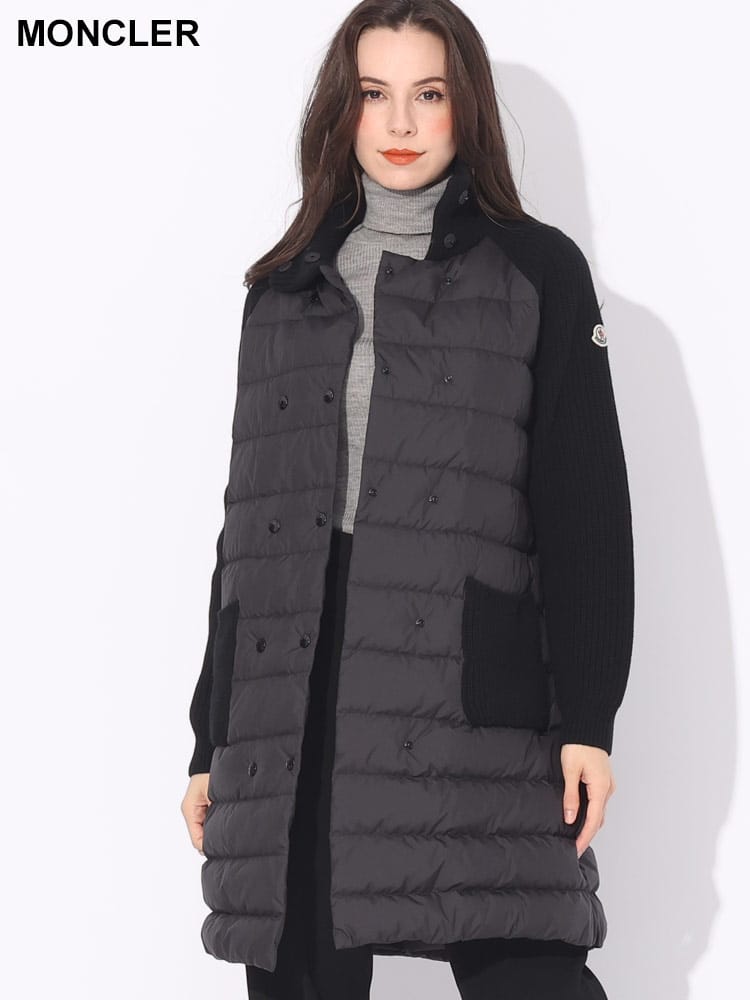 MONCLER (モンクレール) ニット切り替え ダブル ダウンコート  