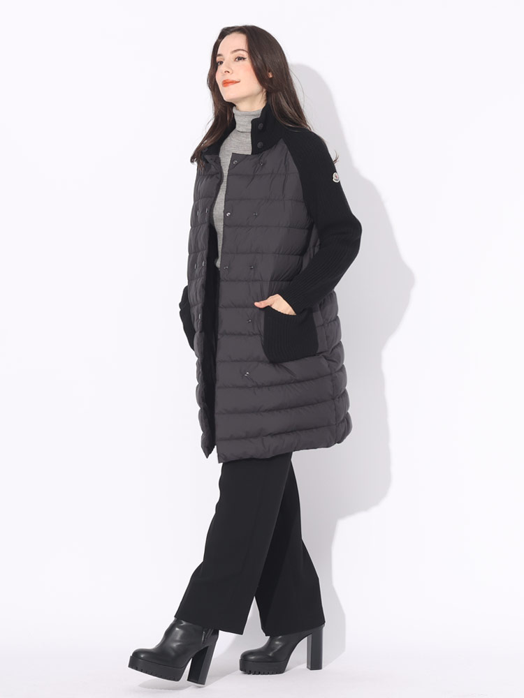 MONCLER (モンクレール) ニット切り替え ダブル ダウンコート カーディガン MCL9B00021M1241 ブ【サカゼン公式通販】