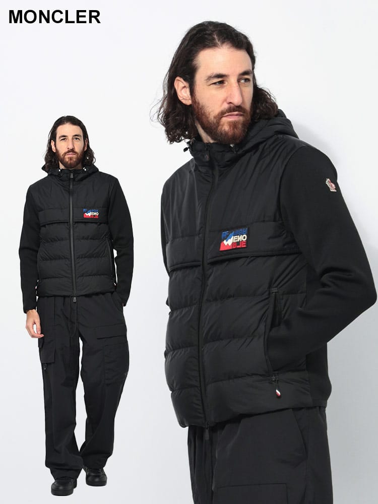 MONCLER (モンクレール) 刺繍ロゴ フルジップ ニットダウン パーカー MCGN9B0002M112 ブランド メンズ 男性 アウター