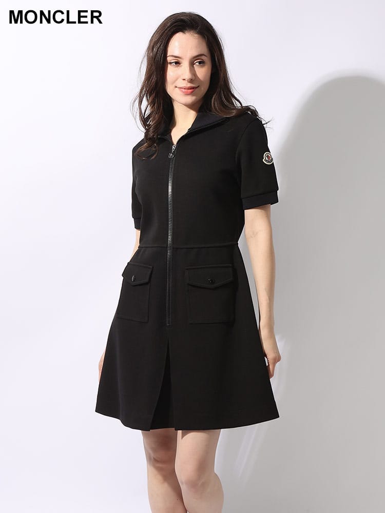 MONCLER (モンクレール) ダブルポケット フルジップ スタンド ワンピース レディース