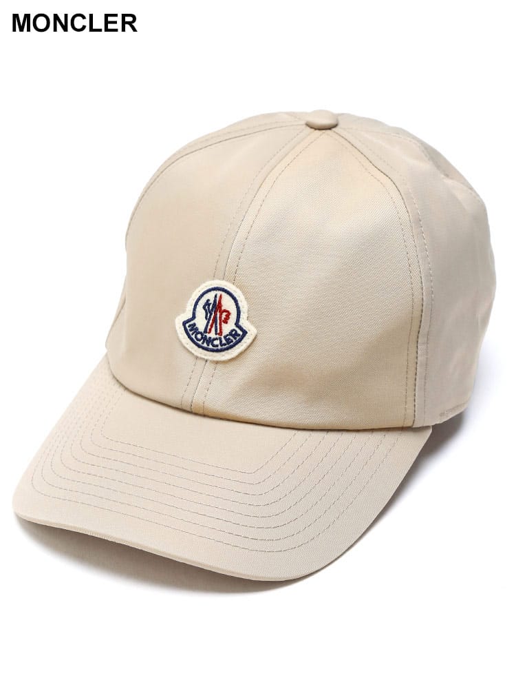 MONCLER (モンクレール) サテン地 ワンポイント ロゴワッペン キャップ 