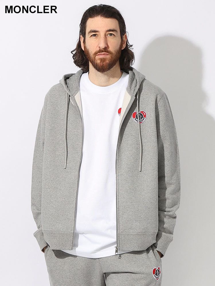 MONCLER  (モンクレール) 裏毛 ハートワッペン フルジップ パーカー セットアップ対応 MC8G00028899V4 ブランド メンズ 男性 トップス