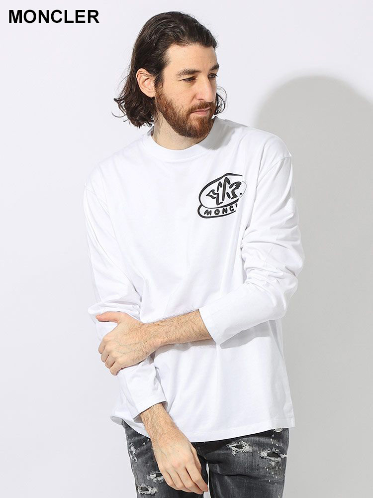 14,574円【未使用タグ付き】MONCLER レタリング ロングTシャツ　Mサイズ　ホワイト