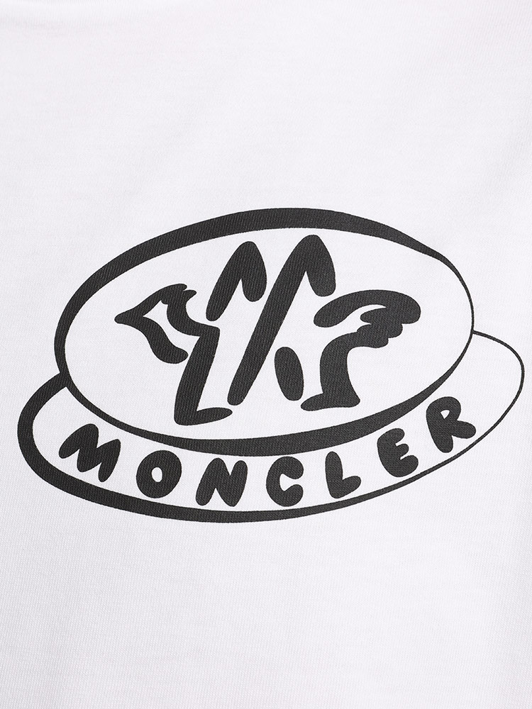 MONCLER (モンクレール) レタリングプリント 袖ロゴワッペン クルーネック 長袖 Ｔシャツ ロンT MC8D0【サカゼン公式通販】