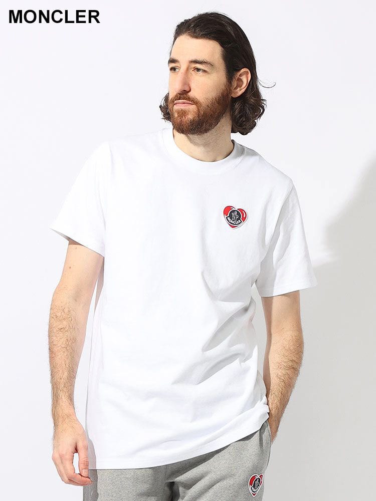 MONCLER (モンクレール) コットン100％ ハートワッペン クルーネック 