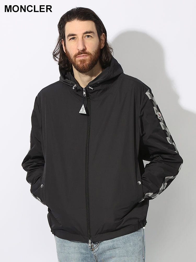 MONCLER (モンクレール) 撥水 袖モノグラムバンド ナイロンジャケット 