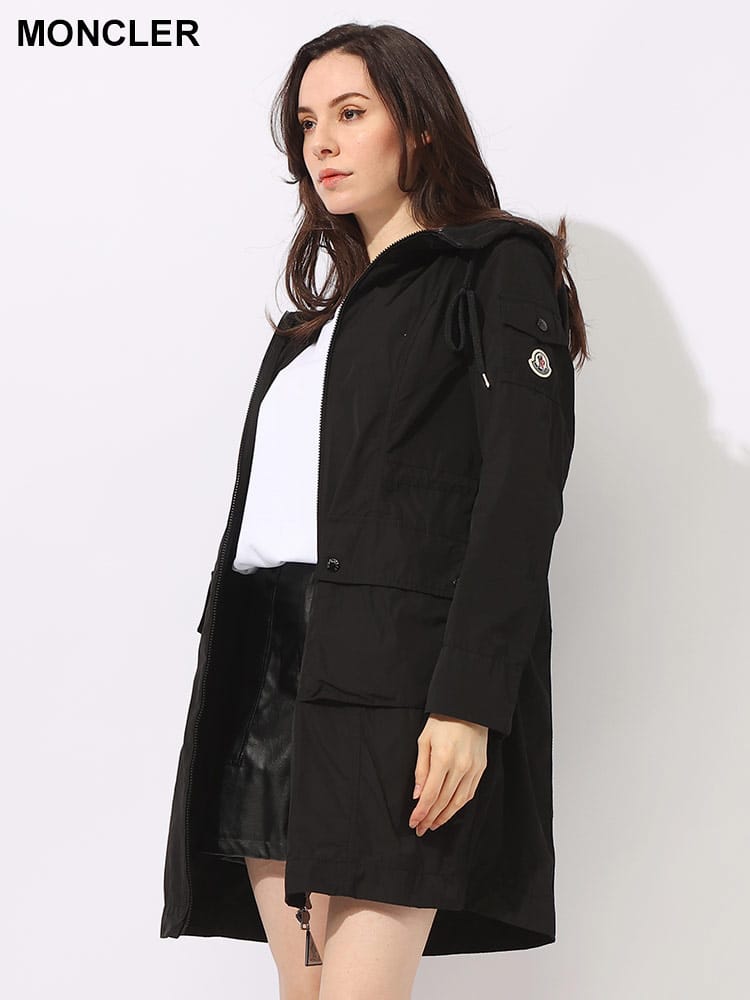 MONCLER (モンクレール) ロゴパッチ付きポケット フルジップ ウエストコード ロングパーカー LAERTE MCLLAERTE4