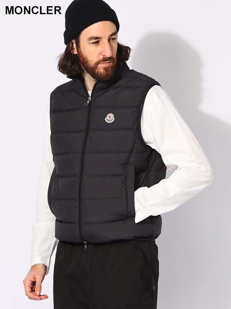MONCLER (モンクレール) ロゴトリム スタンドカラー ライトダウンベスト CONTRIN MCCONTRIN4 メンズ