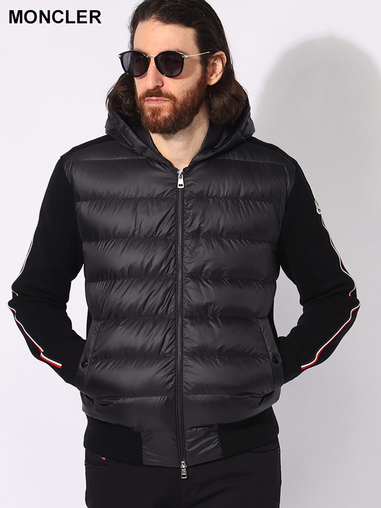 MONCLER (モンクレール) トリコロールライン ロゴパッチ ニットダウンパーカー MC9B00022M1131 メ【サカゼン公式通販】