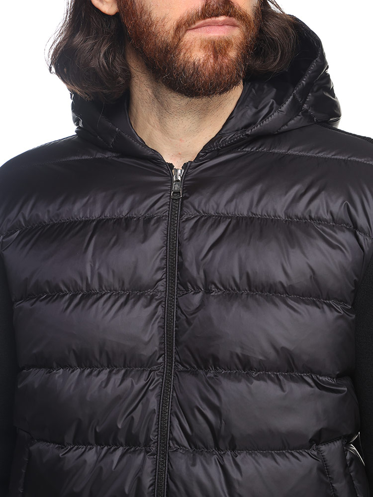 MONCLER (モンクレール) トリコロールライン ロゴパッチ ニットダウンパーカー MC9B00022M1131 メ【サカゼン公式通販】