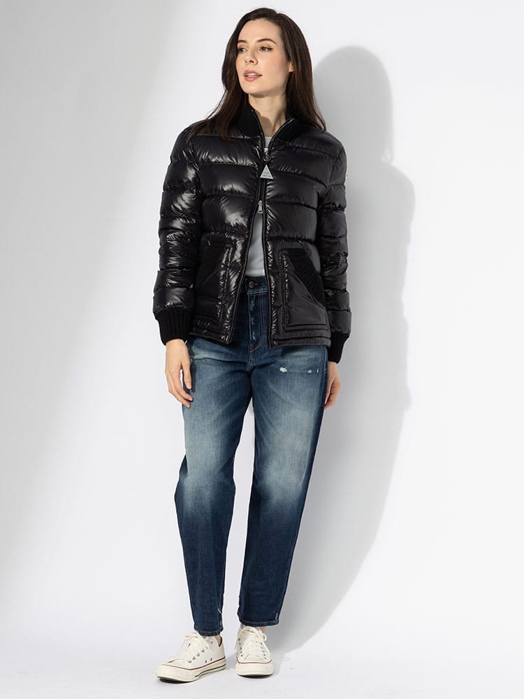 MONCLER (モンクレール) ニット部分使い スタンドカラー ショート 