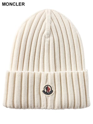 MONCLER (モンクレール) カシミヤ混 ワンポイント リブ編み ニット 