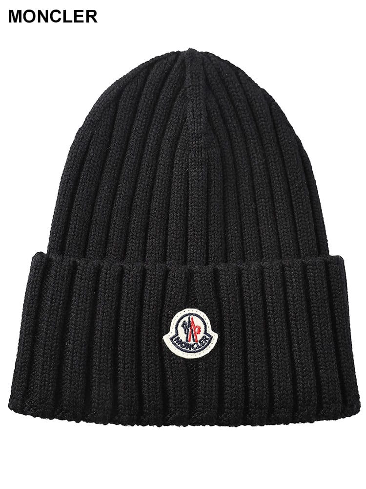 MONCLER (モンクレール) ロゴワッペン リブ編み ウール ニットキャップ レディース MCL3B00036A9327 レディース