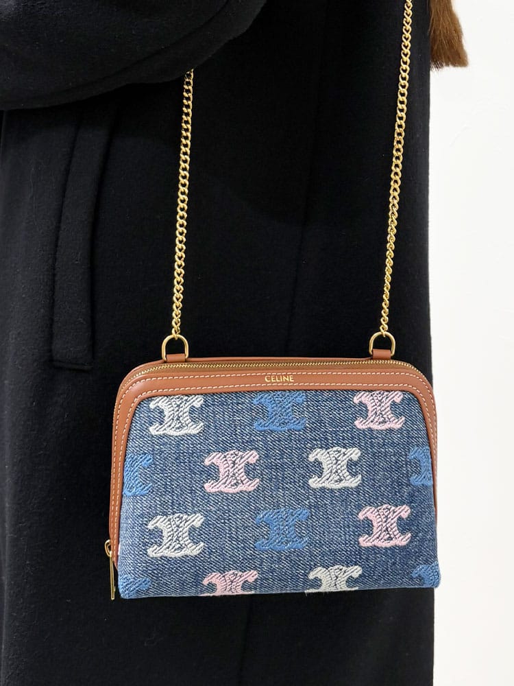 CELINE (セリーヌ) チェーン付きクラッチ キュイル トリオンフ バッグ 
