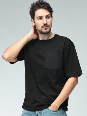 HERNO (ヘルノ) メンズ Tシャツ 半袖 コットン ナイロンポケット ワンポイントロゴ クルーネック COMPACT JERSEY&NYLON MAESTRO HRJG0000275U