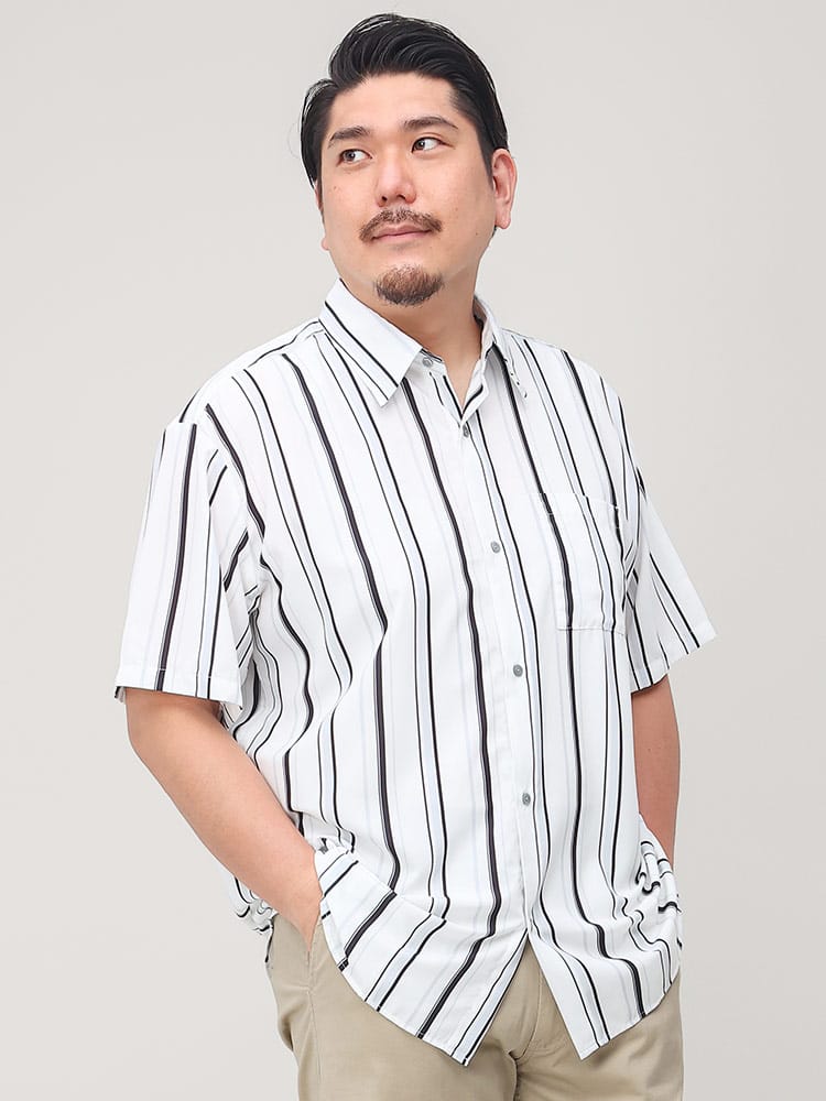 大きいサイズ メンズ B＆T CLUB (ビーアンドティークラブ) 接触冷感 総柄プリント 半袖 シャツ