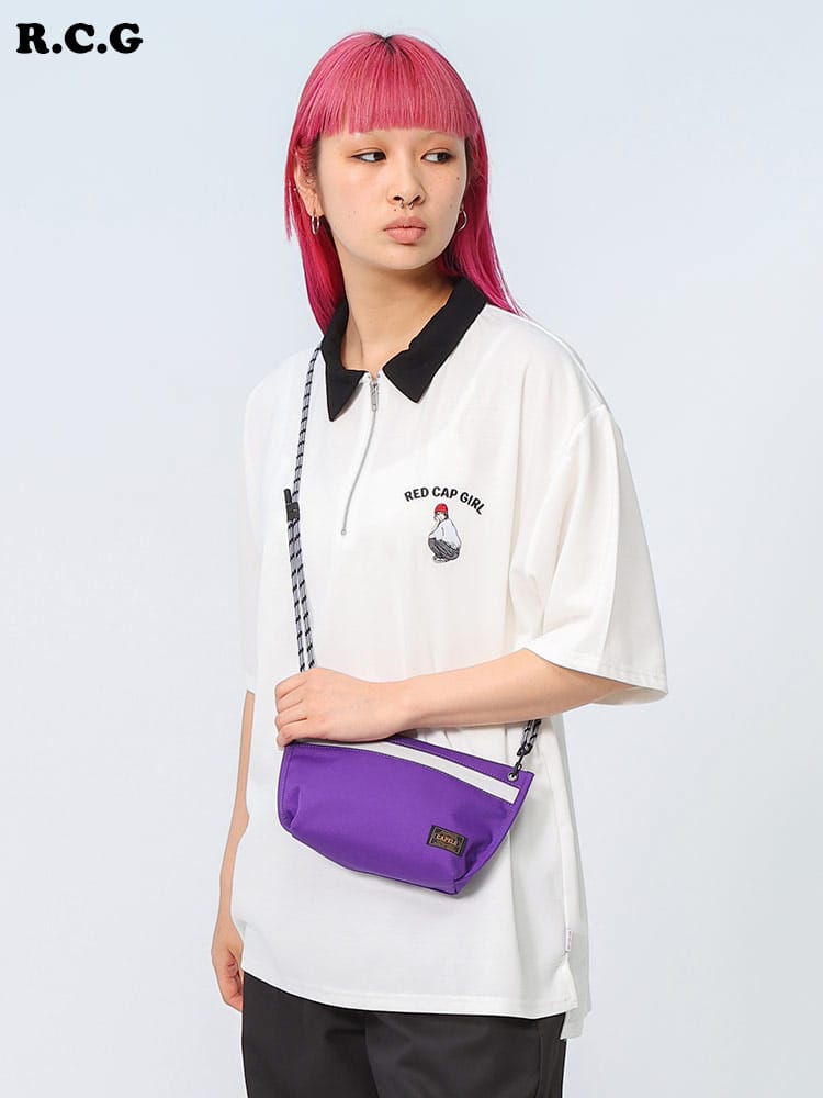 Red Cap Girl (レッドキャプガール) 接触冷感 シルクタッチ ハーフジップ 半袖 シャツ 24345