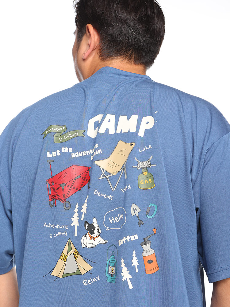 半袖 Tシャツ 体感－5℃ 接触冷感 バックプリント CAMP トップス