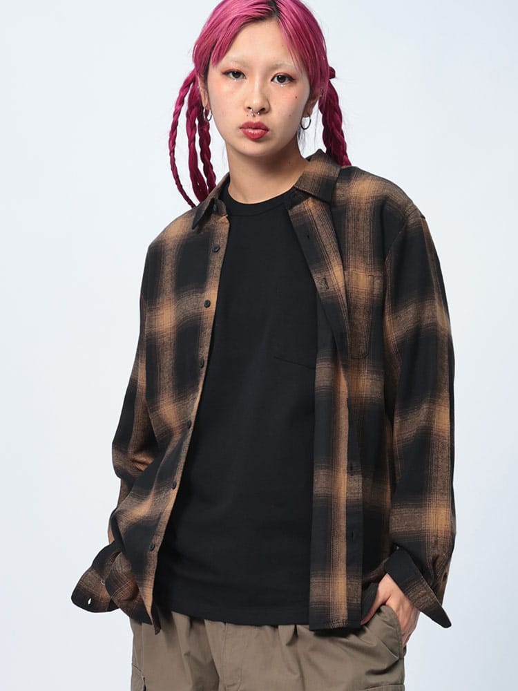 GLOVE HOUSE (グローブハウス) チェック レギュラーカラー 長袖 ネルシャツ OT25AW01