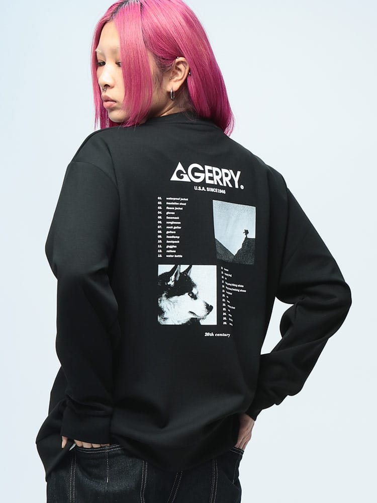 GERRY (ジェリー) ダンボールニット バックフォト クルーネック トレーナー