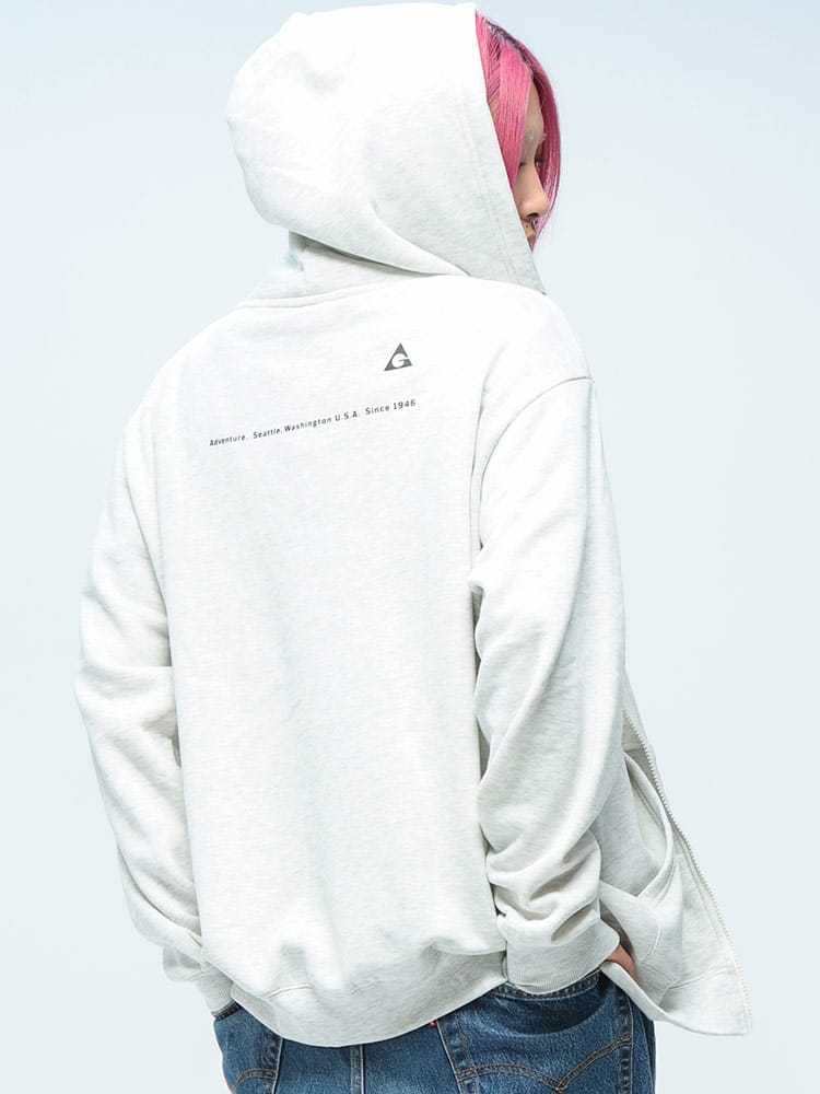 GERRY (ジェリー) 裏起毛 刺繍＆プリント フルジップ パーカー AWmust-have