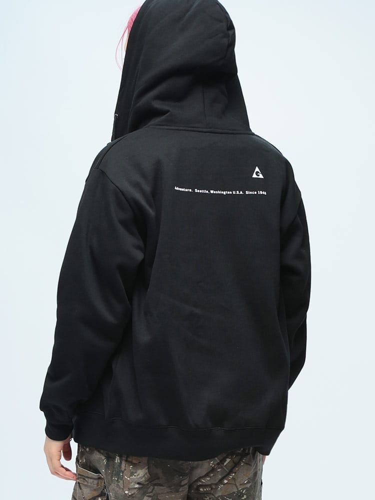 GERRY (ジェリー) 裏起毛 刺繍＆プリント フルジップ パーカー AWmust-have