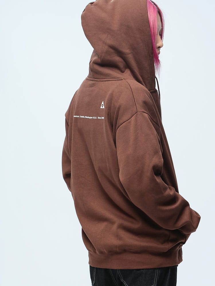 GERRY (ジェリー) 裏起毛 刺繍＆プリント フルジップ パーカー AWmust-have