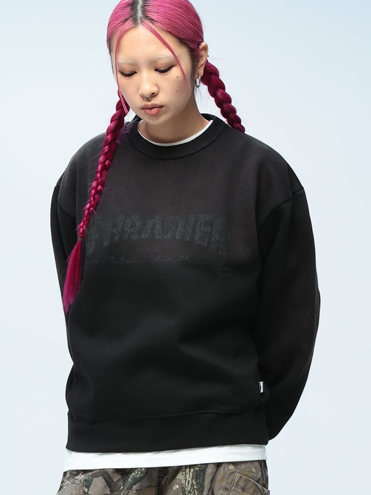 THRASHER (スラッシャー) 裏起毛 フェード加工 クルーネック スウェット AWmust-have