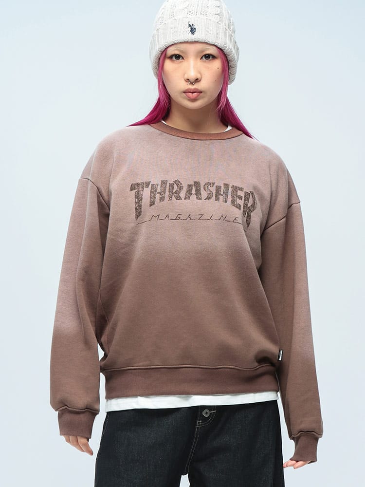 THRASHER (スラッシャー) 裏起毛 フェード加工 クルーネック スウェット AWmust-have